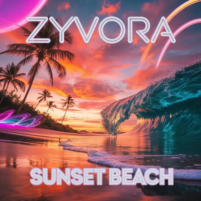 Plage au coucher du soleil